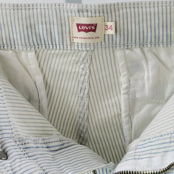 LEVIS striped classic chino shorts blue Sz 18/34w - Picture 8 of 9